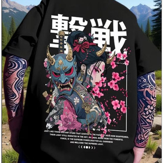 Camisa Masculina Samurai Blusa Simples T-shirt Streetwear Camiseta Crt Unissex
