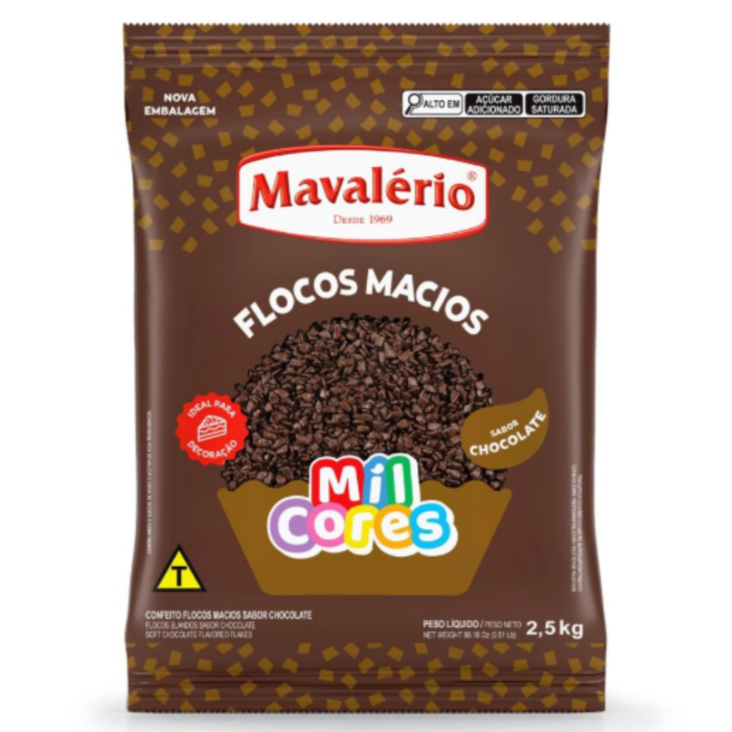 Flocos Macios Sabor Chocolate 2,5kg Mil Cores MAVALÉRIO