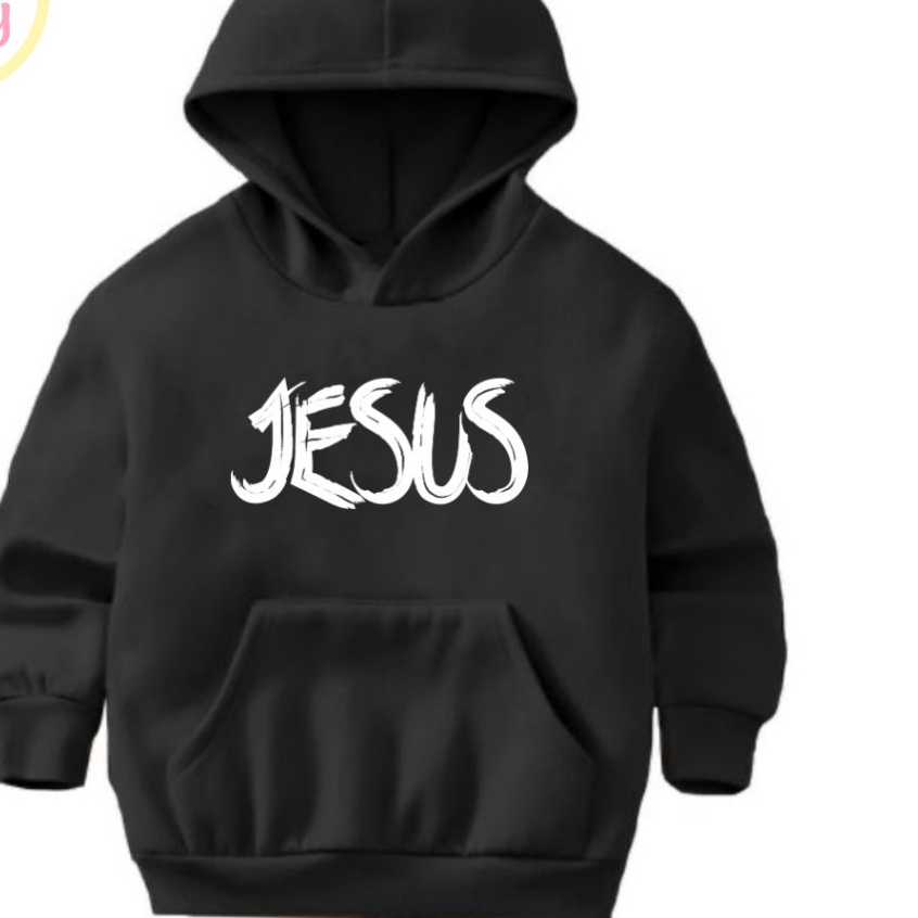Moletom Canguru Infantil / Juvenil / Unissex Jesus Evangélico Cristã Algodão Flanelado