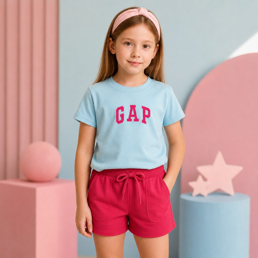 Conjunto Infantil Feminino Menina Estampada Camiseta e Short