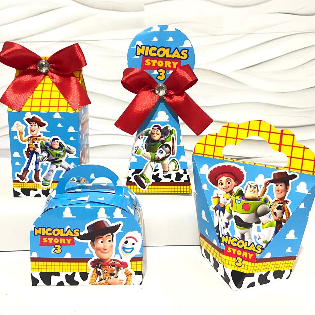 Kit Caixas Personalizadas TOY STORY Lembrancinhas Festa Infantil Aniversário Desmontadas