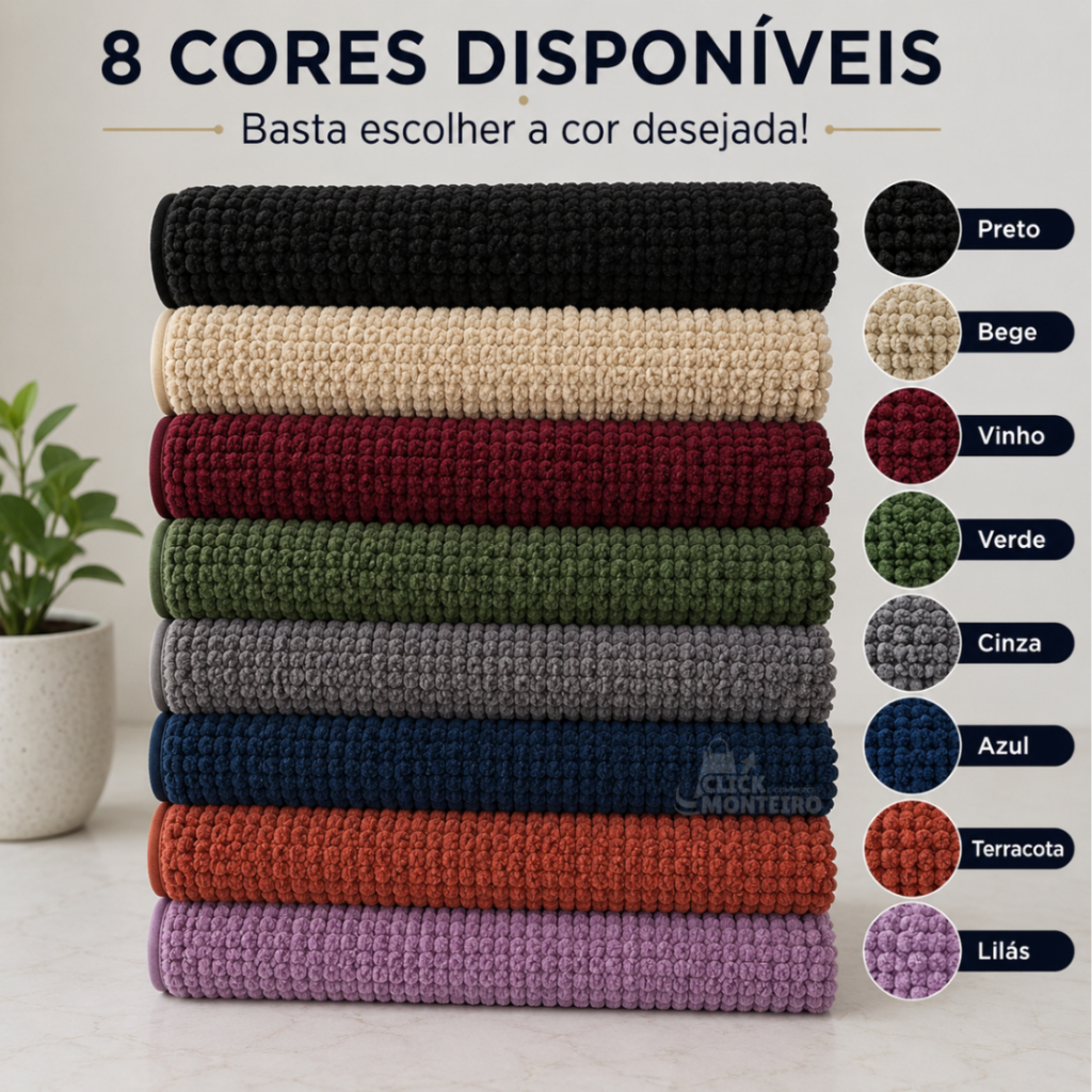 Tapete Bolinha KIT 4 Unidades Microfibra Banheiro 38x58 Antiderrapante Alta Absorção Macio