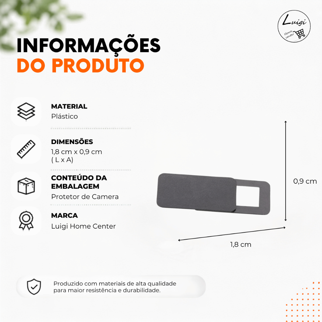 Protetor Webcam Tampa Câmera Notebook e Celulares Anti-espião — imagem 2 de 2