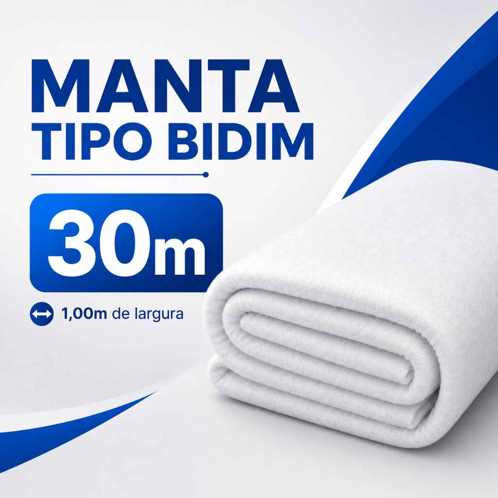 Manta Bidim VP50 30m Reforço Para Impermeabilização de Telhado Laje e Telha