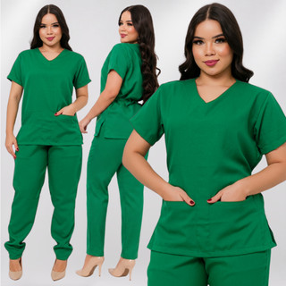 Conjunto Pijama Scrub Enfermagem Hospitalar Unissex Roupa Cirurgica Confortavel Farda Med…