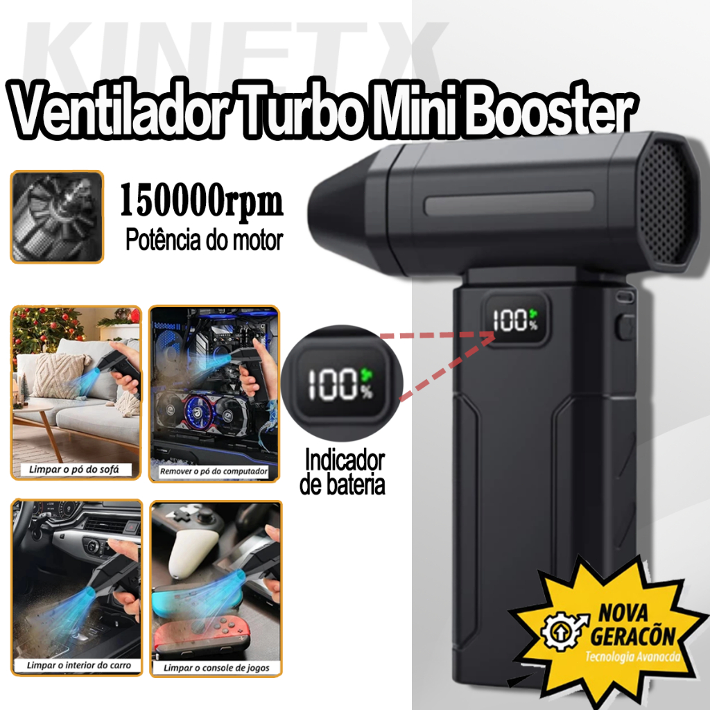 Mini Soprador Turbo Jet Air Portátil 150000 RPM Espanador De Pó Elétrico Para Limpeza PC Carro Sem Fio 200W
