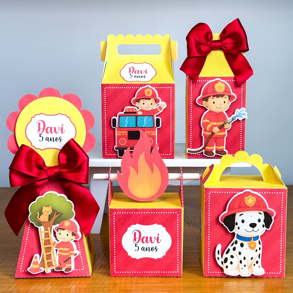 KIT FESTA- BOMBEIRO-LEMBRANÇINHAS PERSONALIZADAS FESTA INFANTIL – VÁRIOS TEMAS DISPONÍVEIS MENINO E MENINA