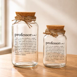 Pote De Vidro Hermético Decorado Significado Professor Presente Dia Dos Professores Artesanal