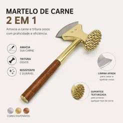 Martelo de carne de alumínio para cozinha - cortador de carne multifuncional para amaciar e cortar bifes