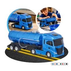 Caminhão Brinquedo Miniatura Iveco S-Way Toco Tanque Mangueira Funcional Roda Cromanda Usual Brinquedos