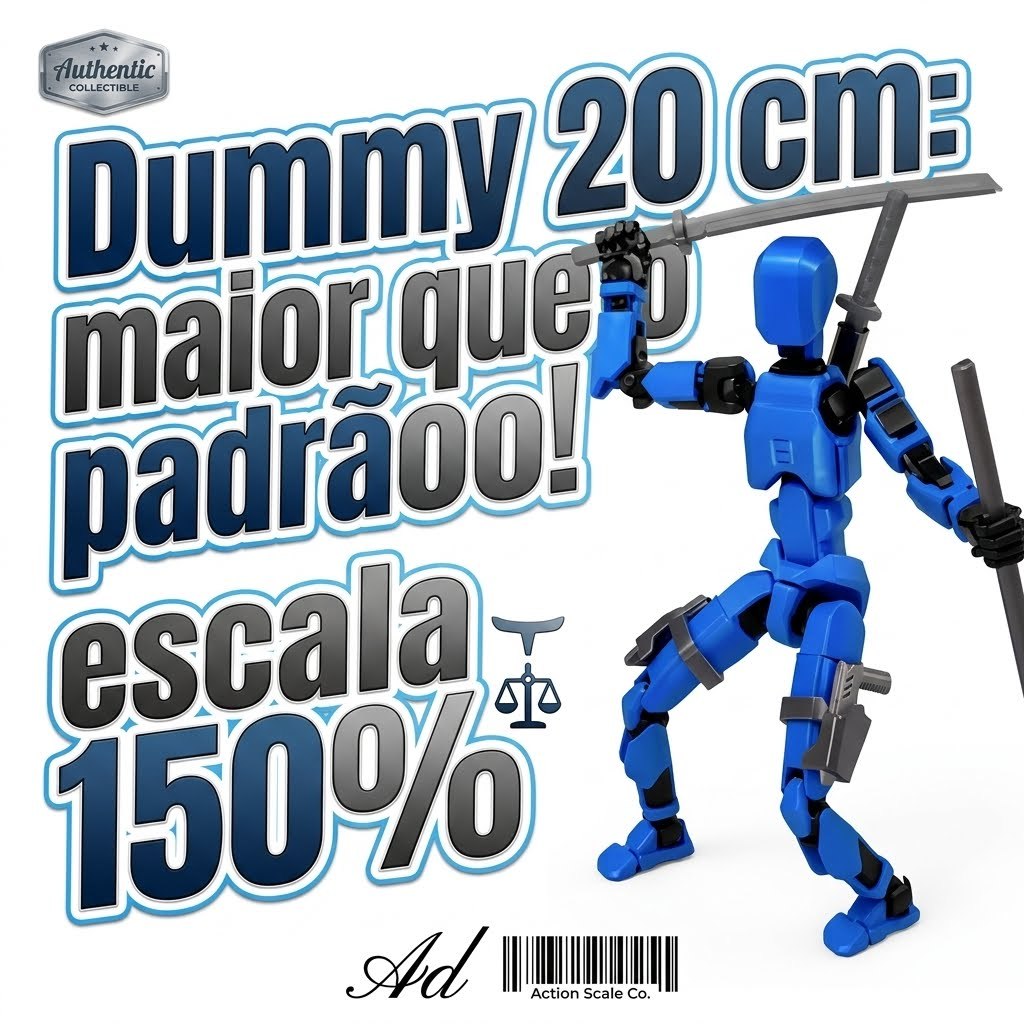 Boneco Dummy 13 Articulado Gigante (20 cm) – Maior que o Tamanho Padrão! OU Armas para Dummy escala 150%