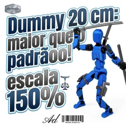 Boneco Dummy 13 Articulado Gigante (20 cm) – Maior que o Tamanho Padrão! OU Armas para Dummy escala 150%