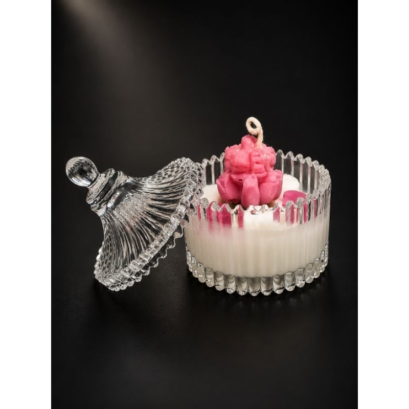 Bomboniere de Vidro Cristal Porta Doces Decorativa Utilidades 550ml Grande