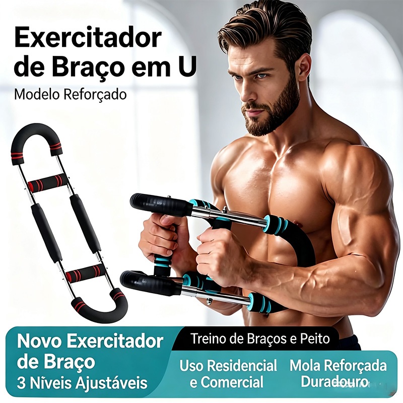 Treinador de Braço e Peitoral Ajustável, Expansor de Peitoral Antiderrapante Para Treino Em Casa e Academia