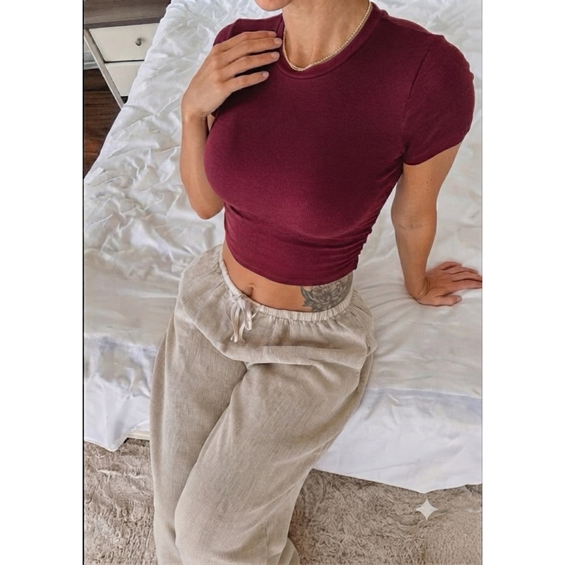 Blusa Cropped Feminina Manguinha Drapeada Basica Casual Dia A Dia Prática Essencial Fitness Treino Academia Trabalho