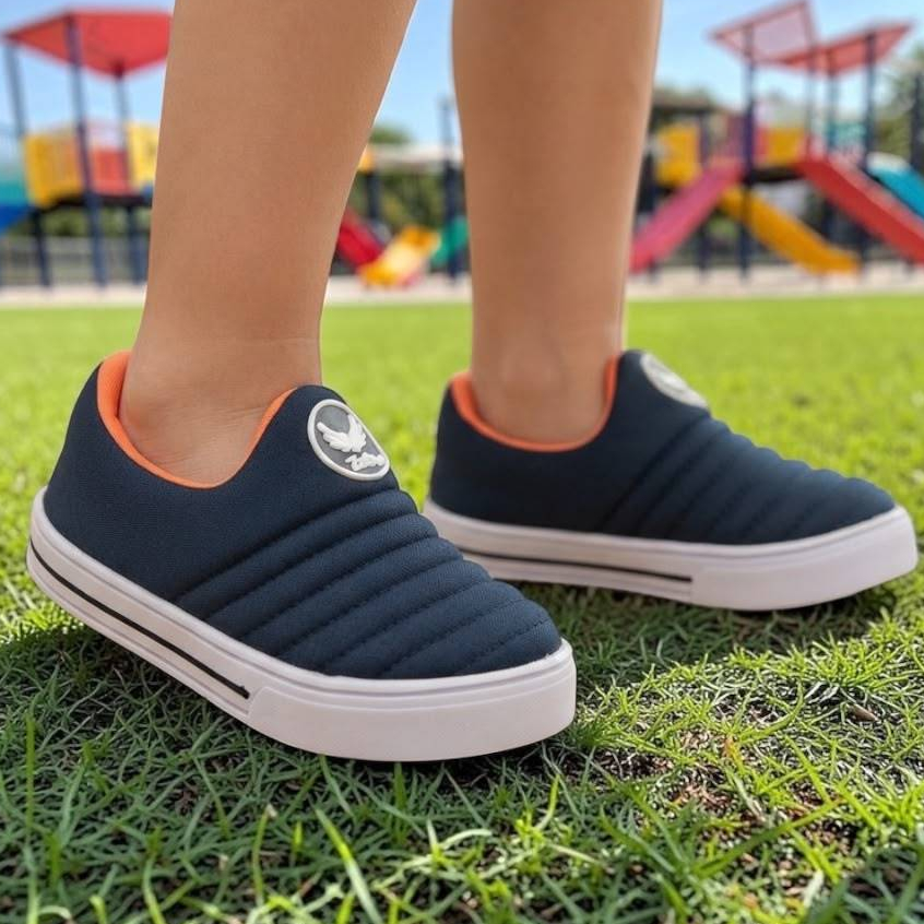 Tênis Calce Fácil Infantil Menino Escolar Confortável Original Menino Bebê Promoção