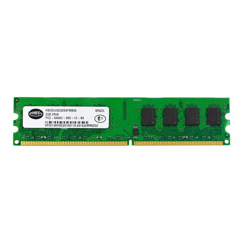 Memória RAM HBS 2Gb DDR2 800Mhz PC2-6400U para PC