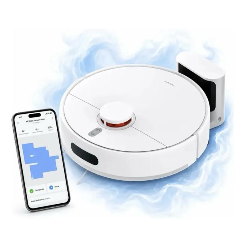 Robô Aspirador Xiaomi S40 Lds 10.000pa 3 Em 1 Alexa Wi-fi Branco