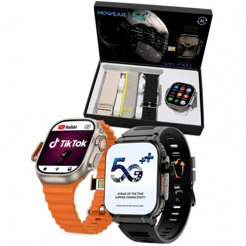 Relógio Smartwatch 64GB memória câmera Giratória 3 pulseiras Amoled Wi-Fi chip S11call
