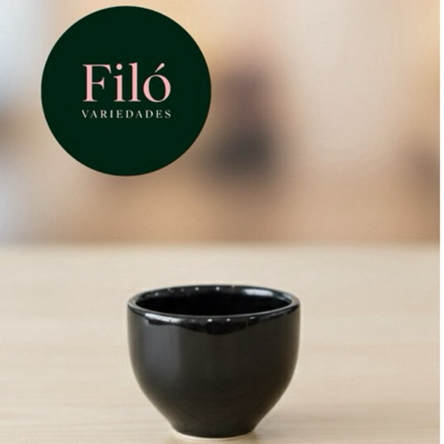 Copo Oriental de Cerâmica Preto 6 x 5cm 60ml Kit com 4 und. Guinomi
