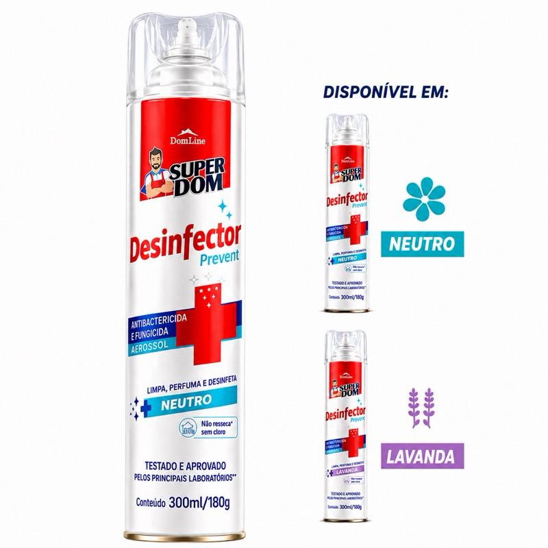 24 DESINFECTOR PREVENT 300 ML - DESINFETANTE DE USO GERAL SUPER DOM