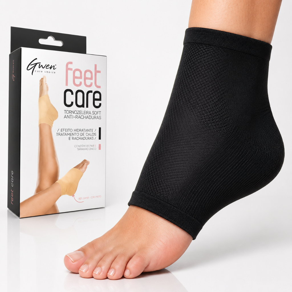 Meia Calcanhar Silicone Gel Protetor Pé Rachado Dor Esporão