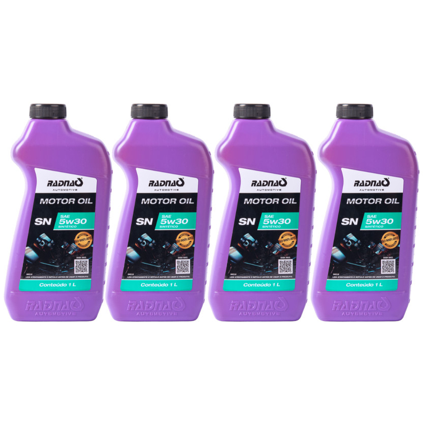 Kit 4L Óleo De Motor 5W30 API SN Sintético Radnaq 1 Litro