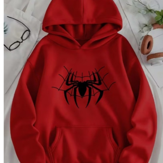 Moletom Aranha Preta Unissex Feminino Masculino Canguru Capuz e Bolso Moda Inverno Algodão Flanelado Lançamento