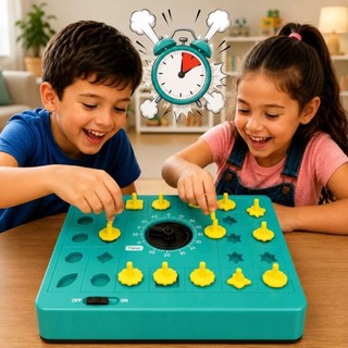 Brinquedo Educativo Infantil Time Puzzle Desafio de Raciocínio Lógico Formas com Timer 2 Jogadores
