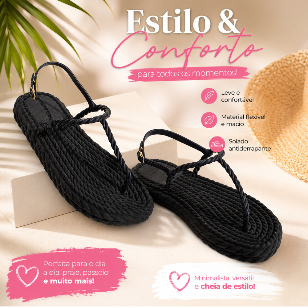 Sandália Feminina Rasteirinha Trançada Confortável Casual Papete Leve Macia Dia a Dia Chinelo Nuvem Plataforma Rasteira