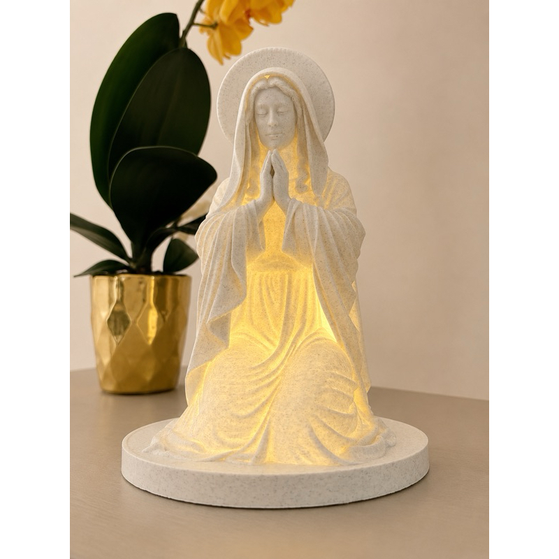 Luminária LED Nossa Senhora Decorativa em Impressão 3D | Abajur Católico | Presente Religioso