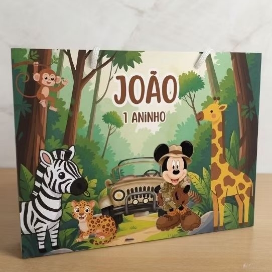 SACOLINHA SURPRESA personalizada Safari do Mickey –PEGUE E MONTE fazemos qualquer tema/lembrancinhas/aniversário