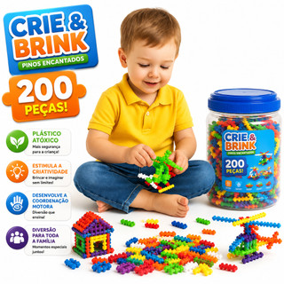 Brinquedo de Montar Pinos 200 unidades Brinquedos educativos para bebê brinquedo Educativo