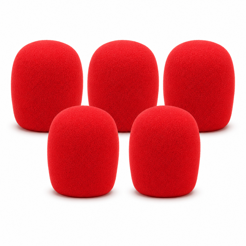 Espuma Para Microfone SM58 Vermelha Protetora Anti Ruído Anti Vento Capa Premium