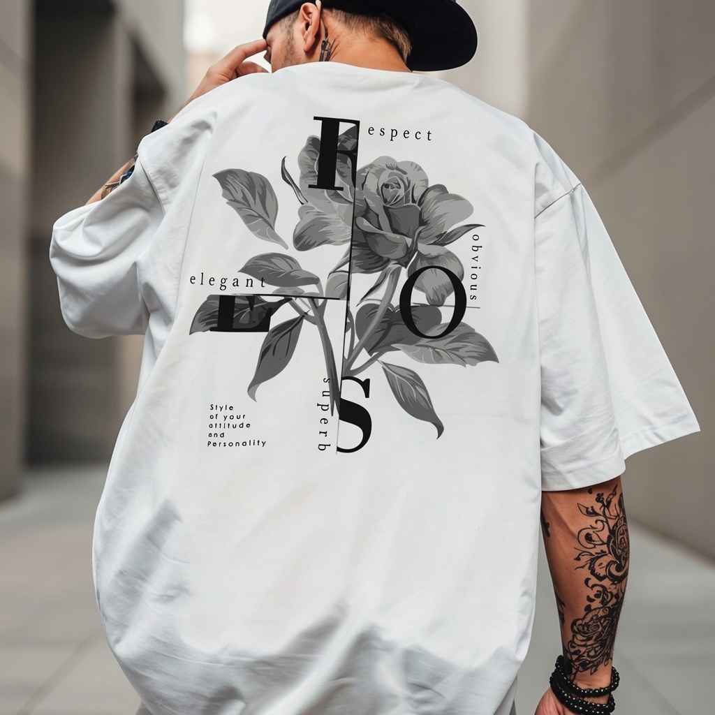 Camista Camisa Streetwear Algodão Rose Rosar Gola Redonda