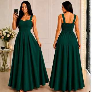 Vestido Longo Festa Feminino Duna Linho Elegante formatura casamento Não Amassa Tamanho M…