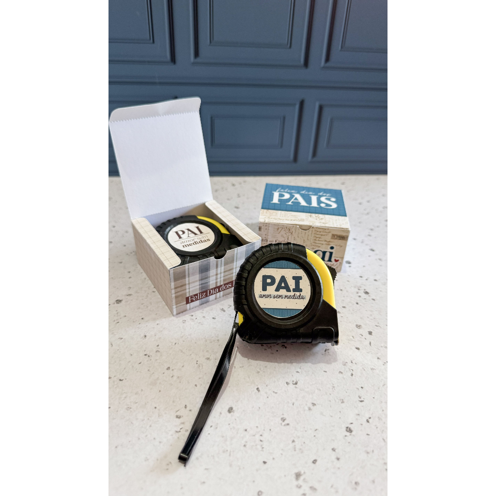 Kit Caixinha com Trena Dia dos Pais Lembrancinhas e Mimos Personalizados