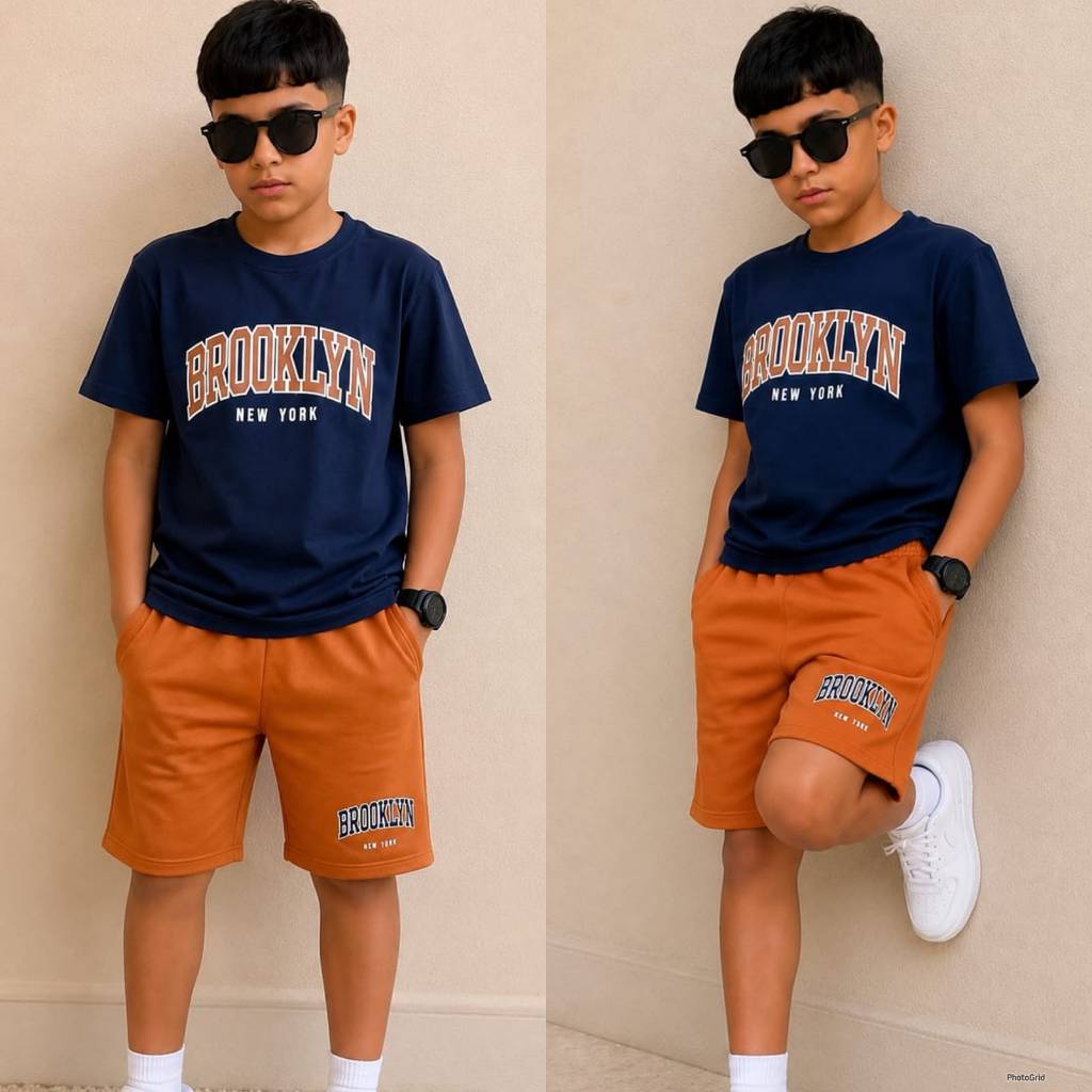 Conjunto Infantil Masculino Short e Camiseta Roupa Menino 4 ao 12 Anos Estiloso Mauricinho