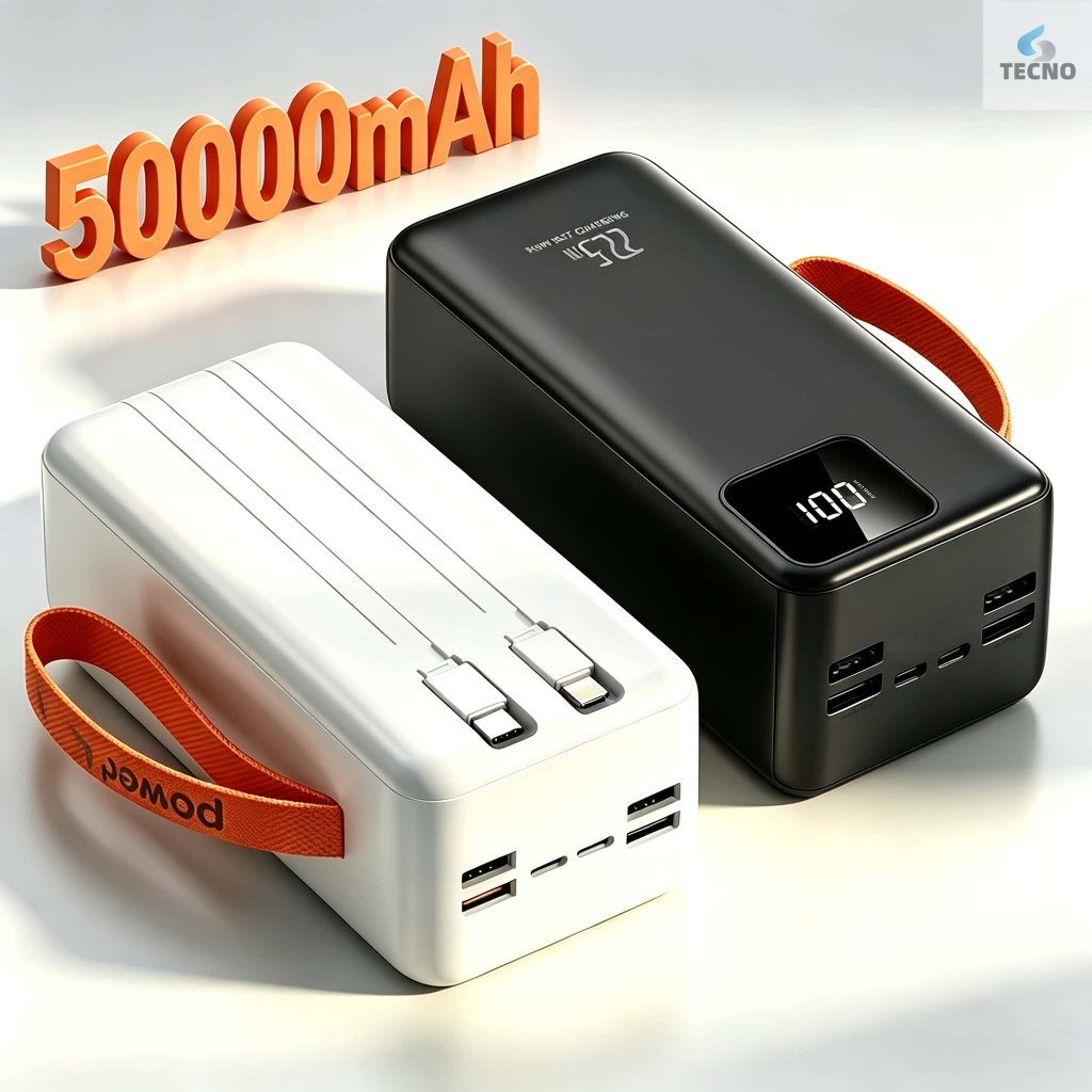 Carregador Portátil portátil grande 50000mah/30000mah/20000mah/10000mah Turbo 22,5W PD carregamento ultrarrápido TECNO