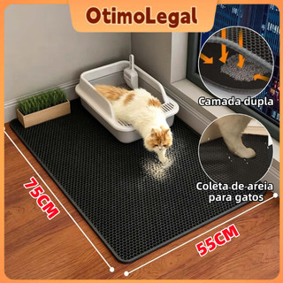 55x75cm Tapete Higiênico EVA Coletor de Areia Para Gato Lavável Dupla Camada