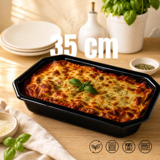 Travessa Grande 35cm Saladeira Retangular Centro de Mesa Posta Funda Louça Cerâmica Restaurante Lasanha Forno