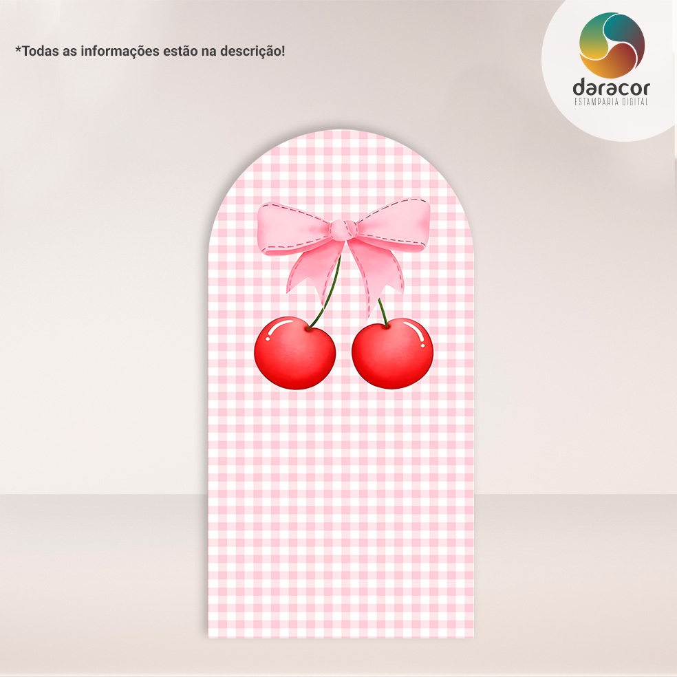 Capa de Painel Cerejinha Xadrez Retangular c/overloque e Romano c/ elástico - FACE ÚNICA Tam Diversos