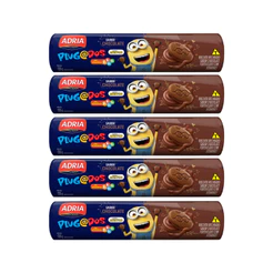 Kit 5un Biscoito Adria Plugados Chocolate Recheado 120g