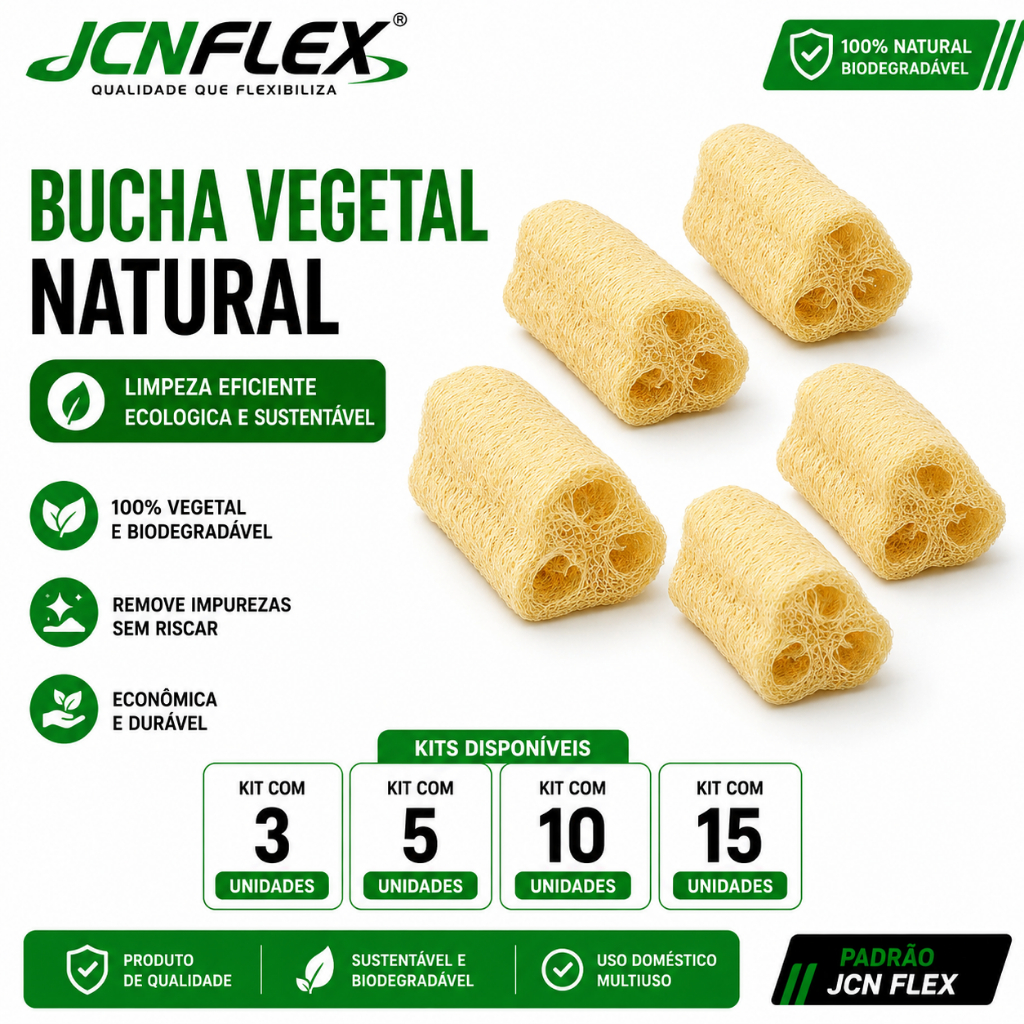 kits de 3 a 15 Esponja Bucha Vegetal Natural Banho Esfoliacao