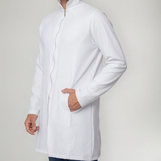 aleco Masculino Slim Gola Padre Two Way Com Zíper Elastano Uniforme Enfermagem Medicina Saúde