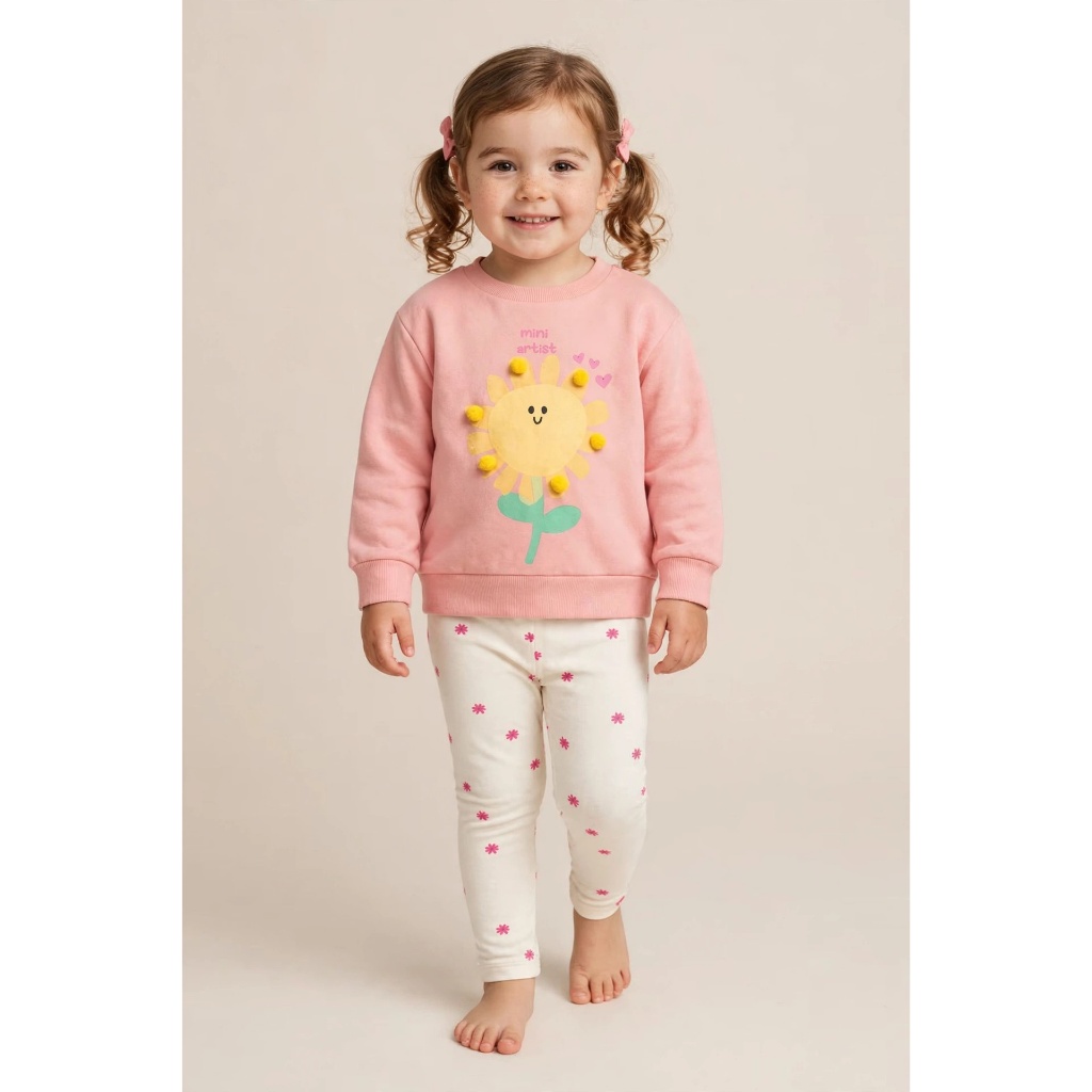 Conjunto Infantil Feminino Blusão + Legging Estampada - Tamanho 3
