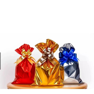 10 Sacos de Presente Metalizados Prata 30x45cm - Resistente e de Alta Qualidade