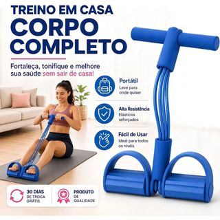 Elástico Extensor Com Pedais Pull Reducer Exercícios Corpo Inteiro Fitness Musculação Dufit