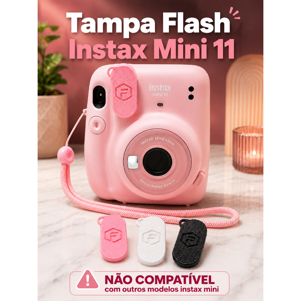Kit 2x Tampa Flash Fujifilm Instax Mini 11 | Anti Estouro | Protetor