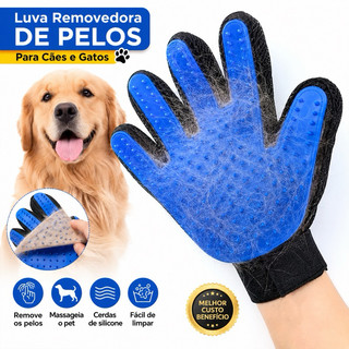 Luva Tira Pelos Para Cães E Gatos Removedora De Peles Luva Mágica Massageadora Silicone Com Velcro